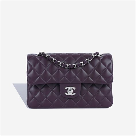 chanel aubergine mini flap bag